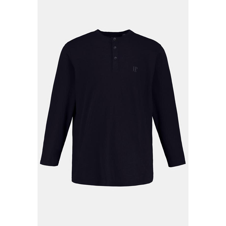 JP1880 Basic Langarm Henley Shirt mit Knopfleiste  