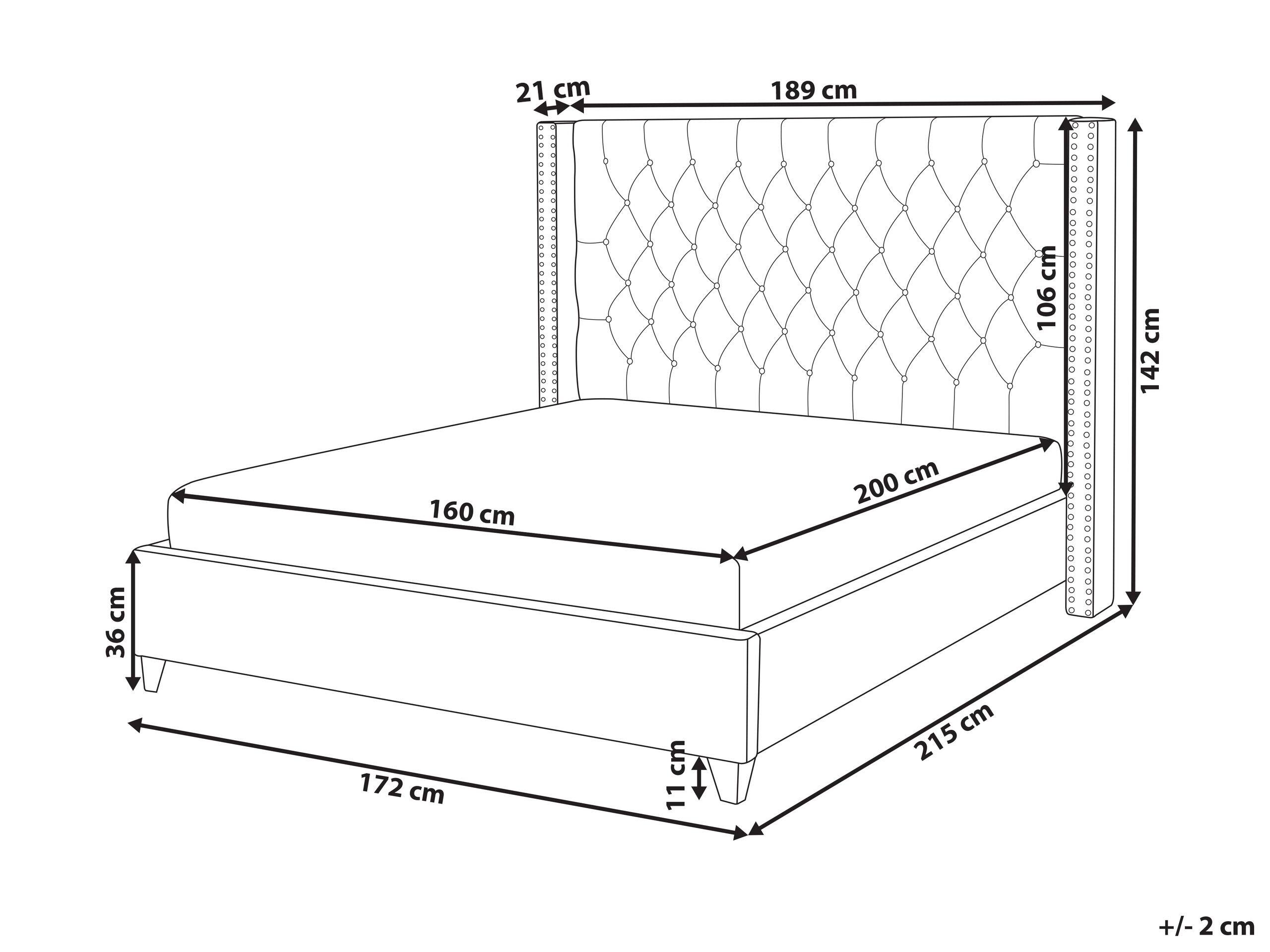 Beliani Bett mit Lattenrost aus Samtstoff Retro LUBBON  