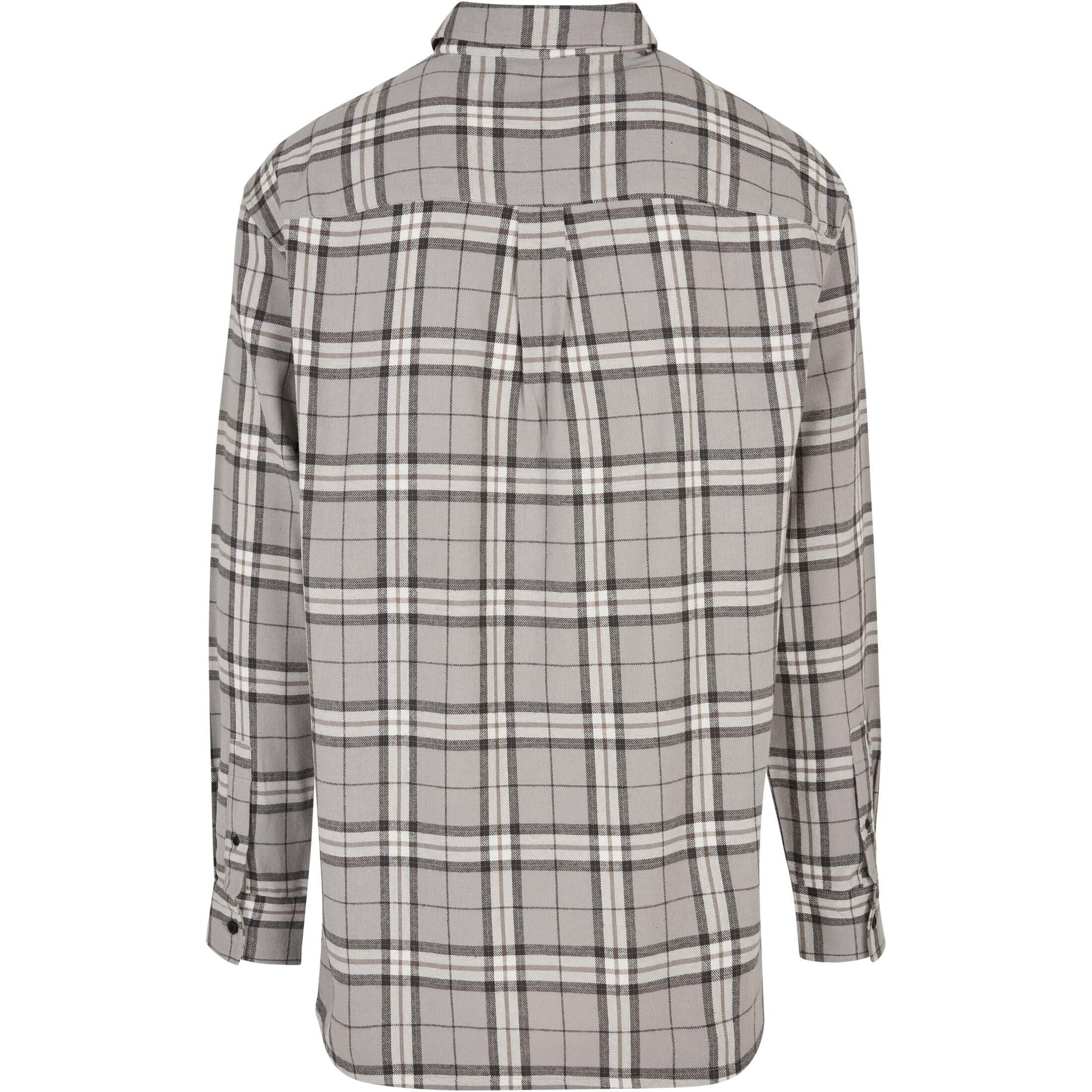 URBAN CLASSICS Long Oversized Grey Check Hemd  