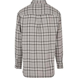 URBAN CLASSICS Long Oversized Grey Check Hemd  