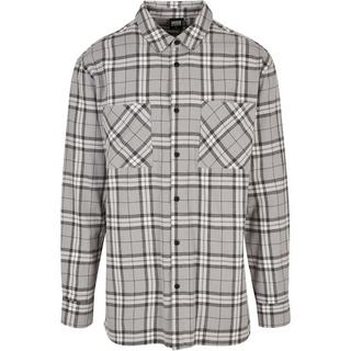 URBAN CLASSICS Long Oversized Grey Check Hemd  