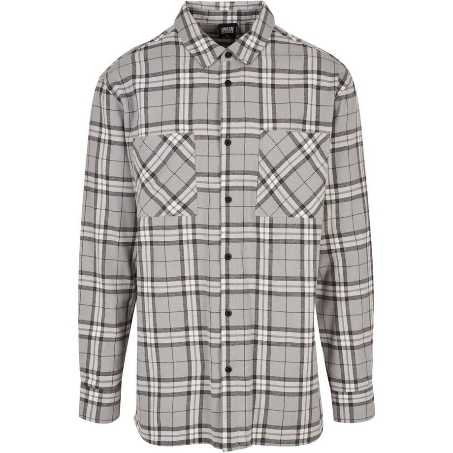 hemd long oversized grey check