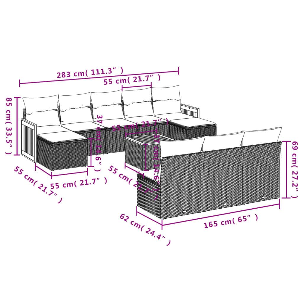 VidaXL Ensemble de canapés de jardin rotin synthétique  