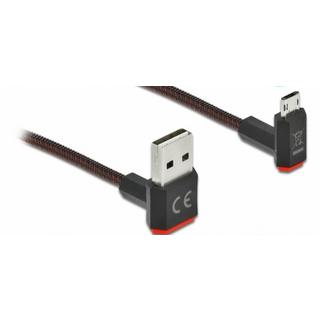 DeLock  EASY-USB 2.0 Kabel Typ-A Stecker zu EASY-USB Typ Micro-B Stecker gewinkelt oben  unten 0,5 m 