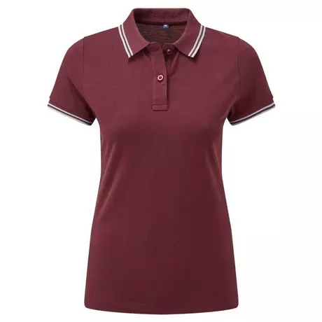 Asquith & Fox  Classic Fit Tipped Polo Weinrot