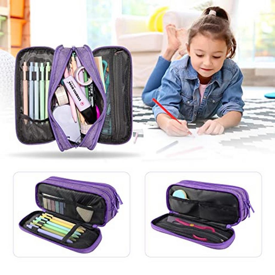 Only-bags.store Trousse à crayons à 3 compartiments  