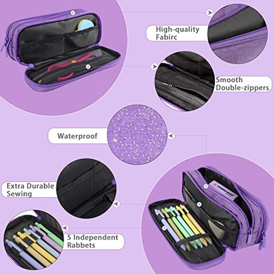 Only-bags.store Trousse à crayons à 3 compartiments  