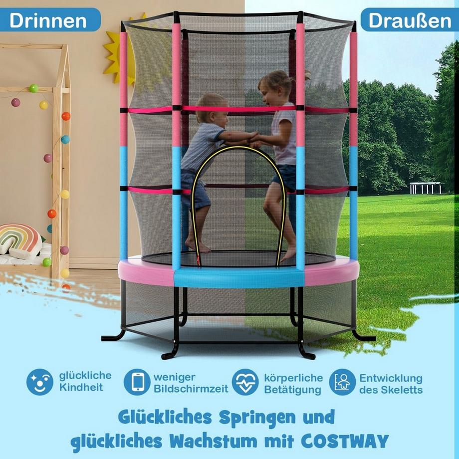 Northix Trampolino per bambini con rete di sicurezza  