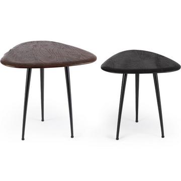 Table basse Mayo noir naturel (lot de 2)