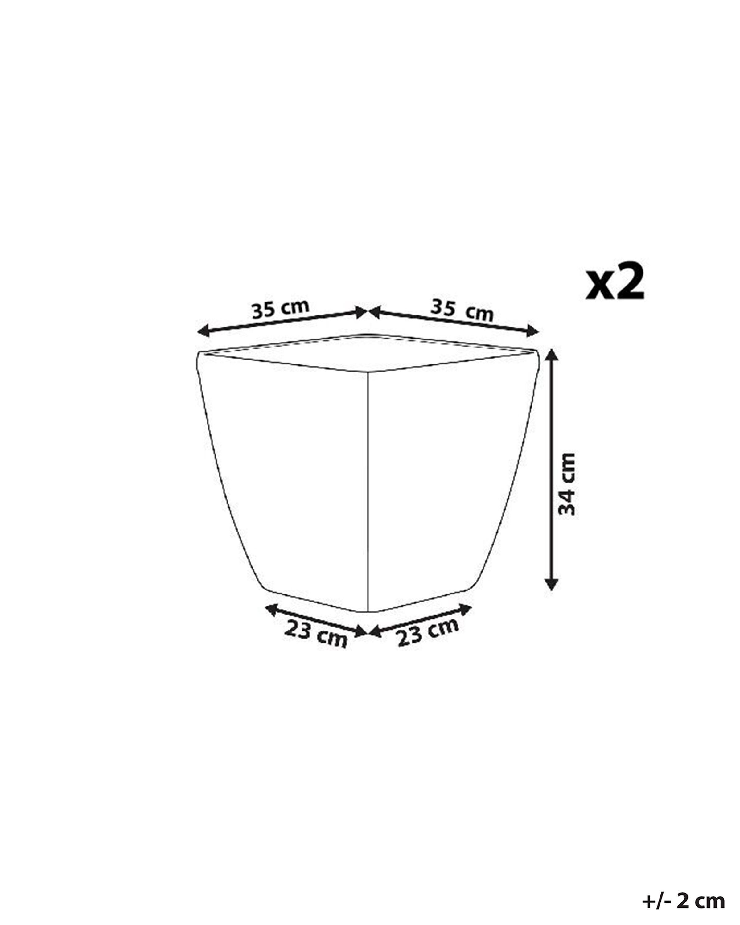 Beliani Lot de 2 pots de fleurs en Mélange de pierre Moderne ASTRAS  