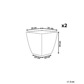 Beliani Lot de 2 pots de fleurs en Mélange de pierre Moderne ASTRAS  
