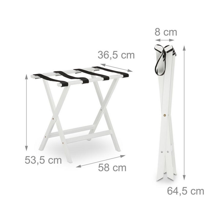 Northio  Klappbarer Kofferständer in Weiß 