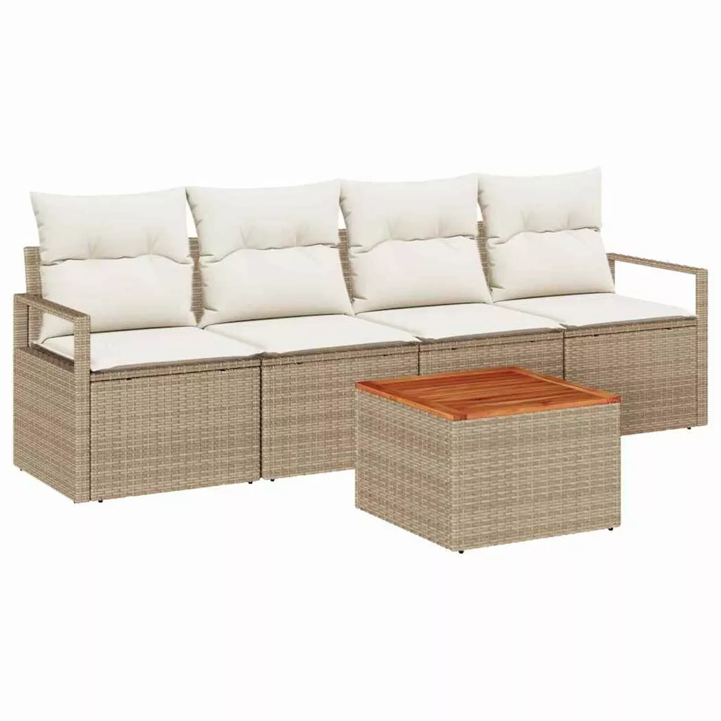 VidaXL - Set Divano da Giardino Polyrattan, One Size, Multicolor
