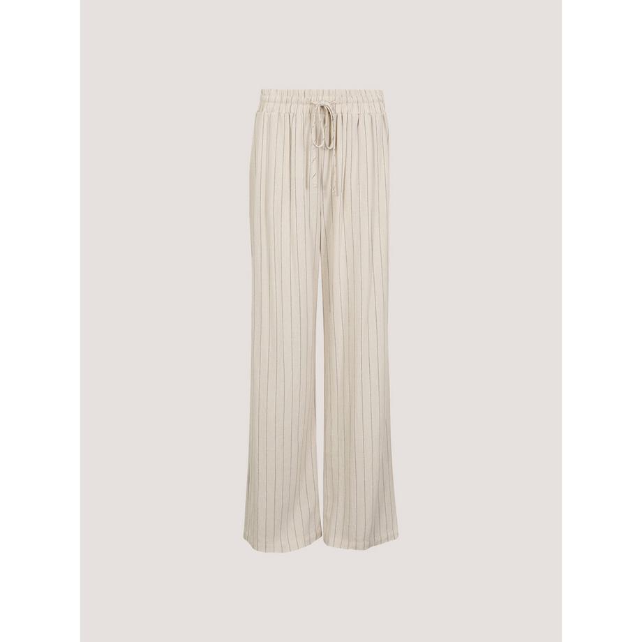 APRICOT Pantalon large en lin mélangé à fines rayures  
