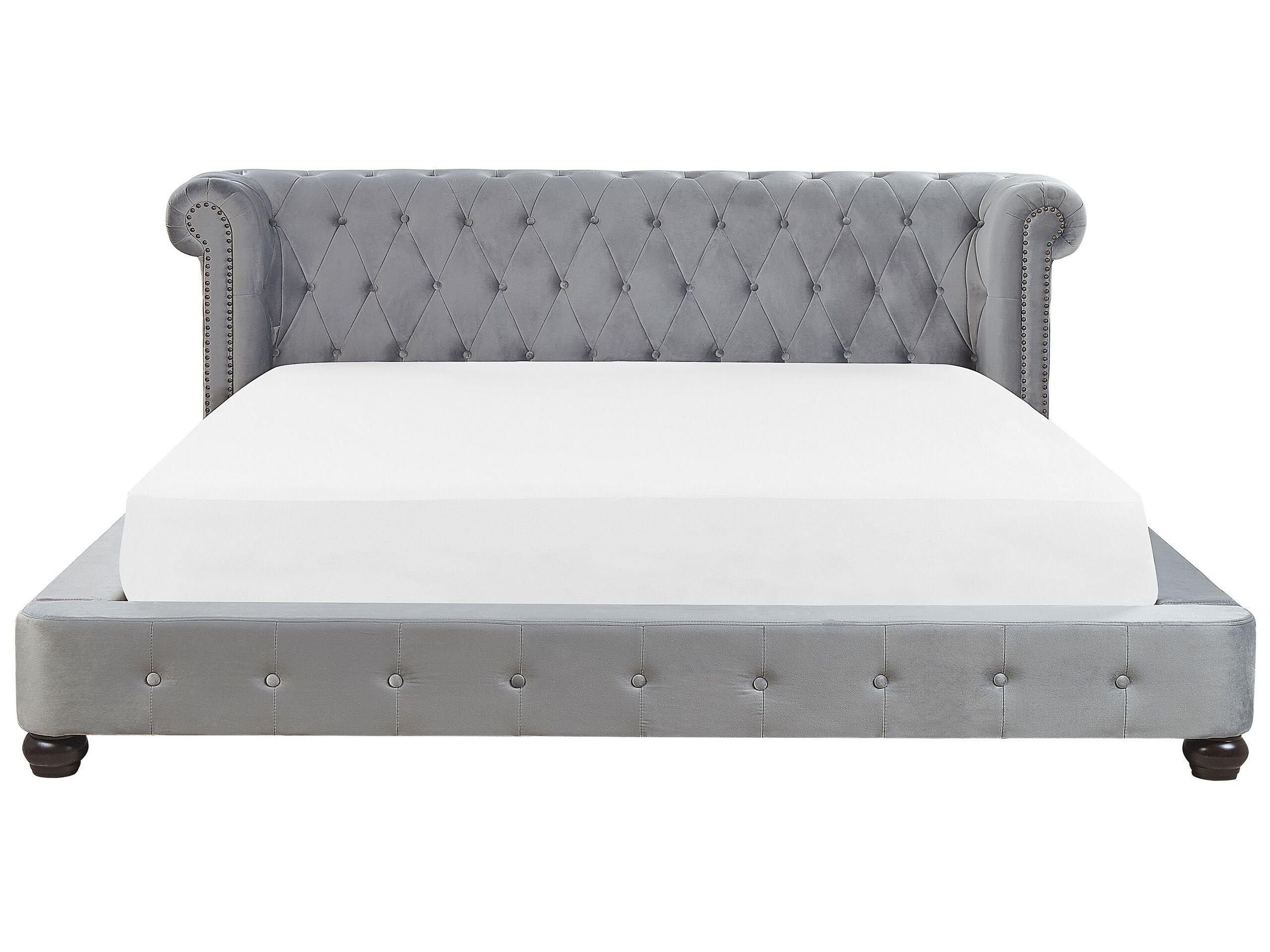 Beliani Letto con rete a doghe en Velluto Glamour CAVAILLON  