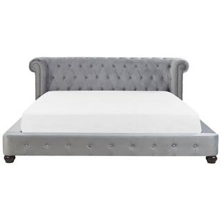 Beliani Letto con rete a doghe en Velluto Glamour CAVAILLON  