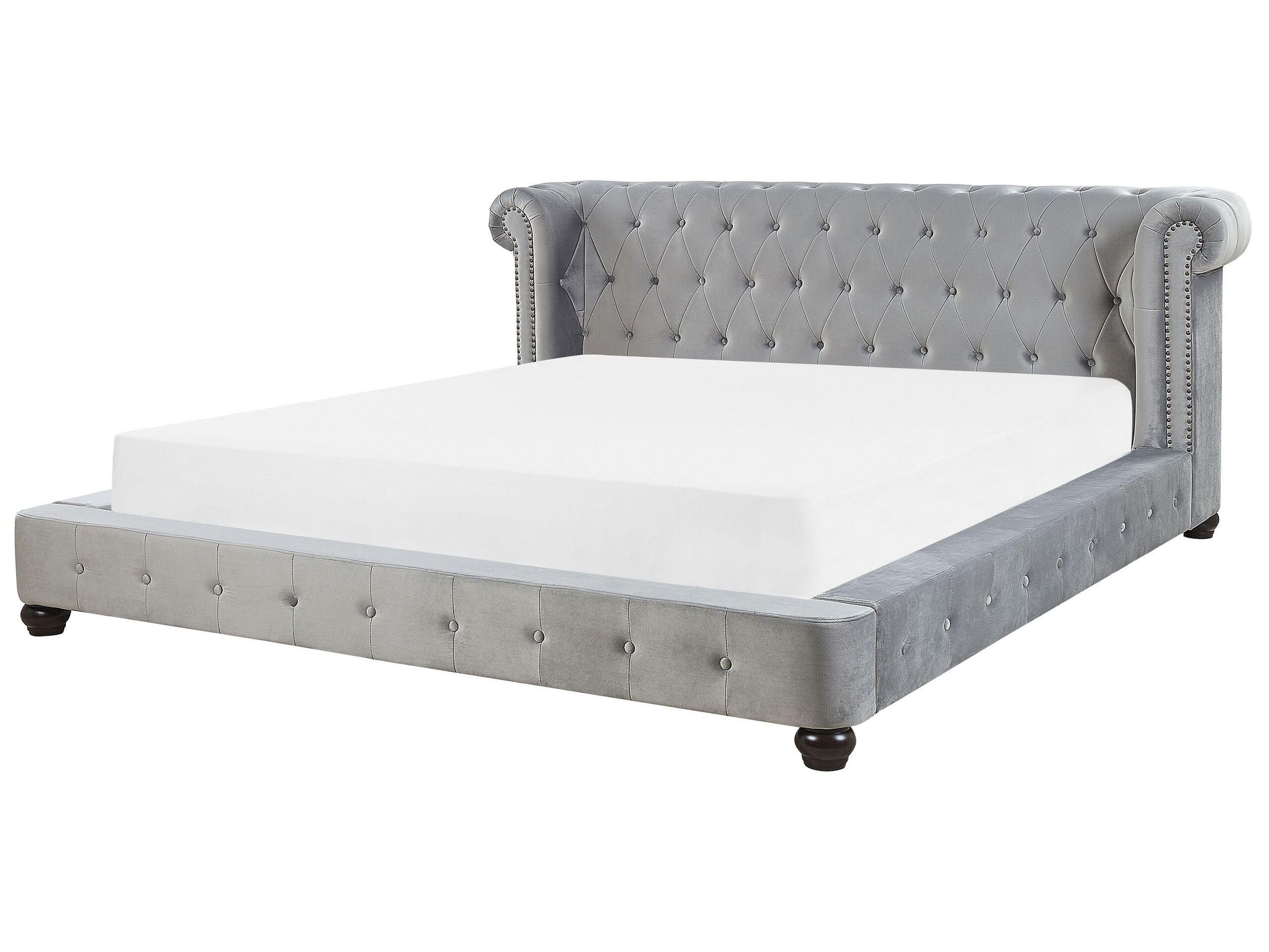 Beliani Letto con rete a doghe en Velluto Glamour CAVAILLON  