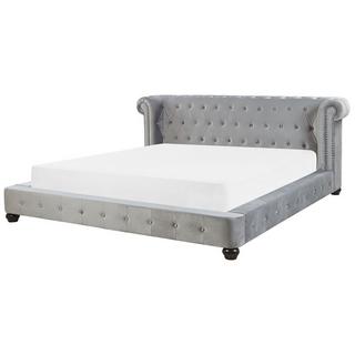 Beliani Letto con rete a doghe en Velluto Glamour CAVAILLON  