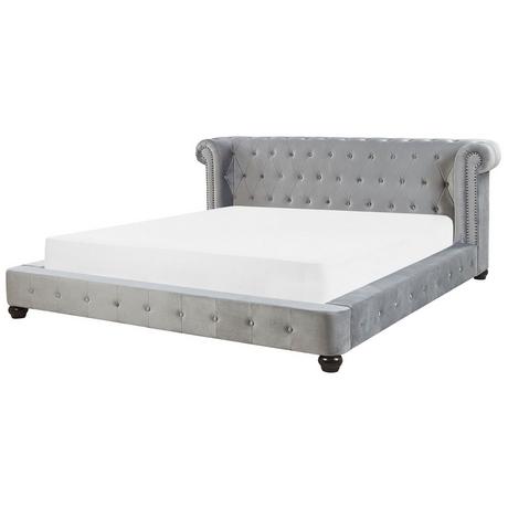 Beliani Letto con rete a doghe en Velluto Glamour CAVAILLON  