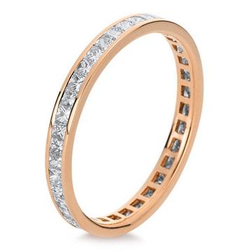 Bague mémoire or rose 750/18K diamant 0,89ct.