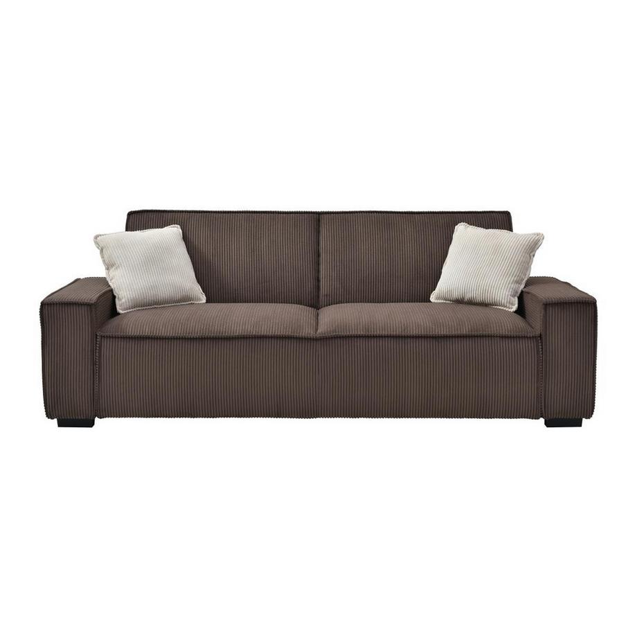 Vente-unique Sofa 3-Sitzer mit Schlaffunktion - Cord - Braun - SEKOTA  