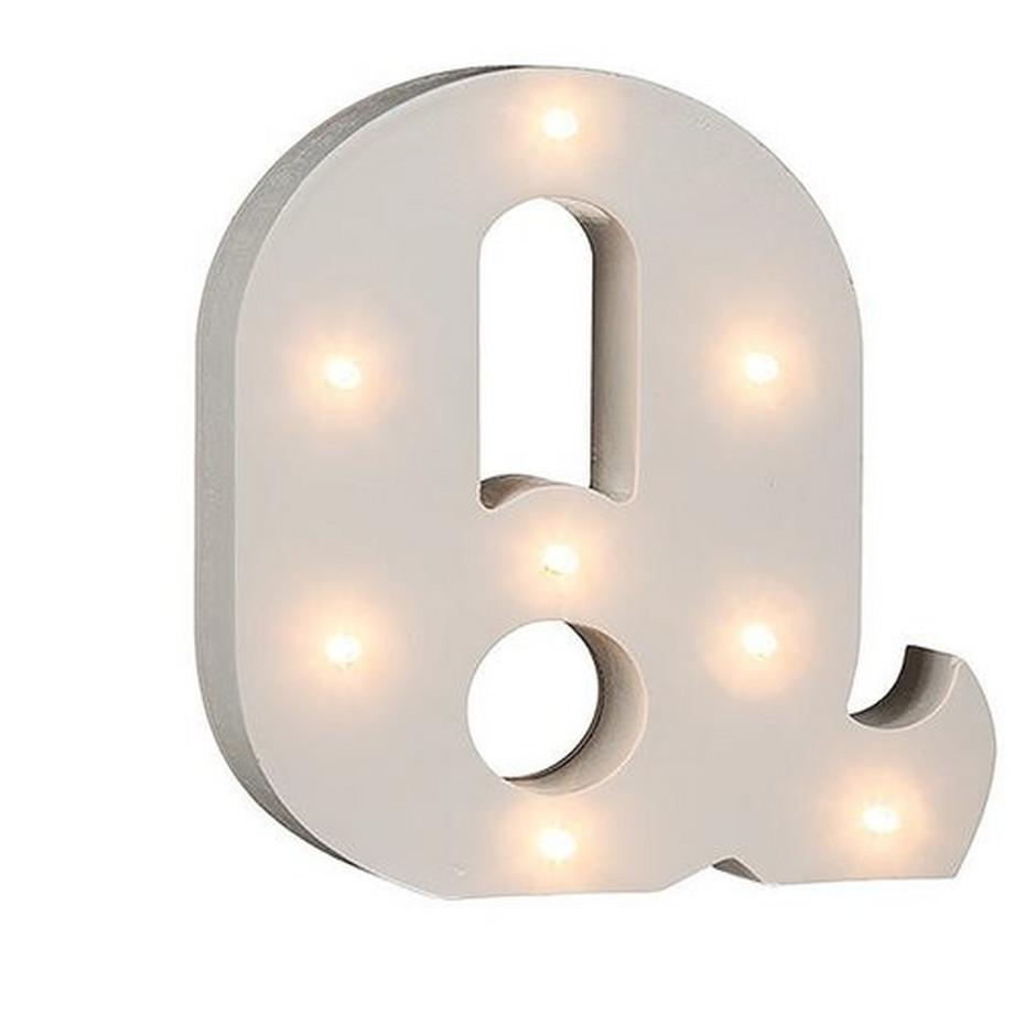 Lettres en bois lumineuses LED "Q"