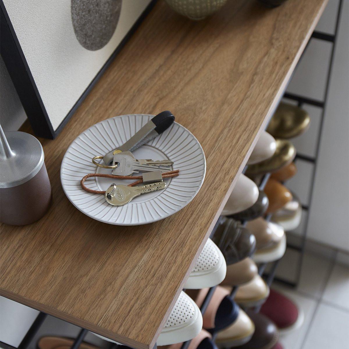 Yamazaki Scarpiera con 5 livelli legno e metallo nero Tower - L66 cm  