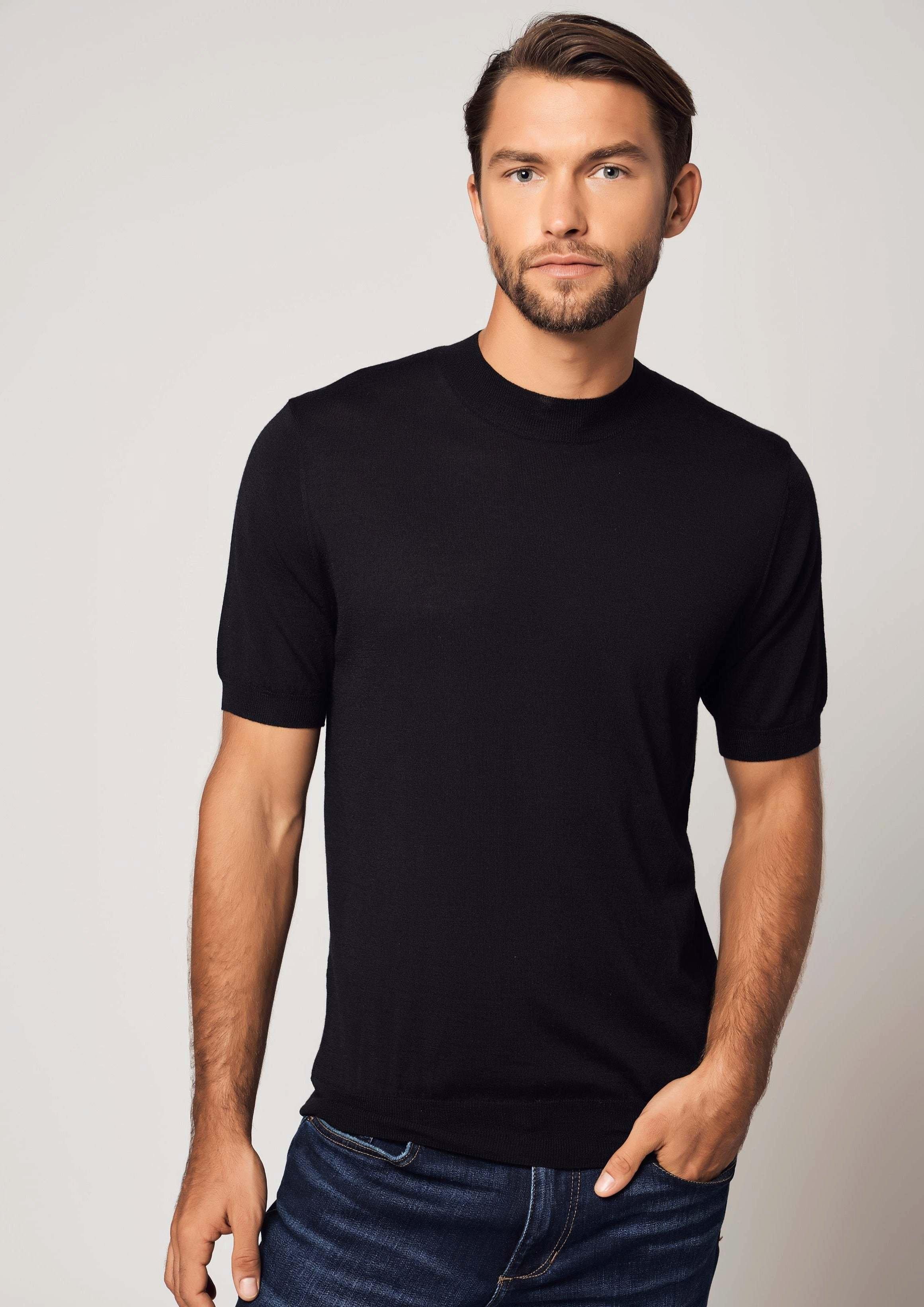 Seiden T Shirt Herren