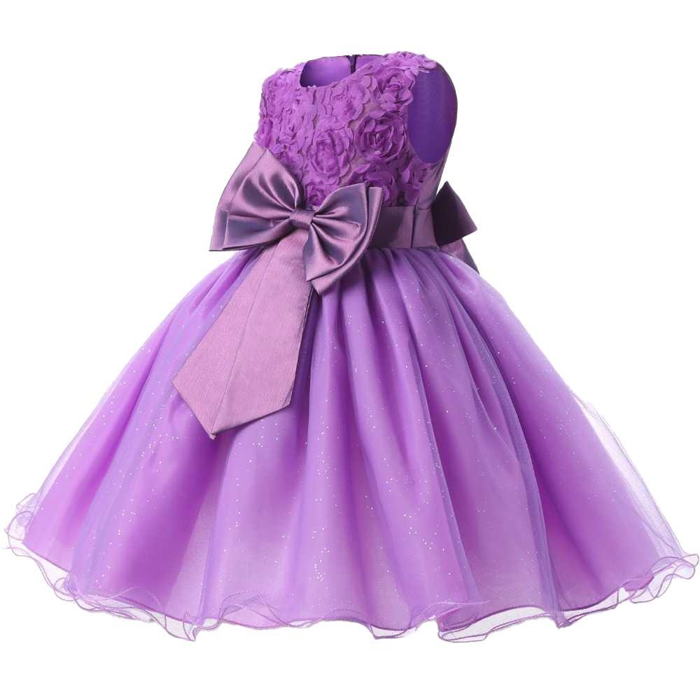 B2X  Abendkleid mit Schleife und Blumen - Violett (140) 