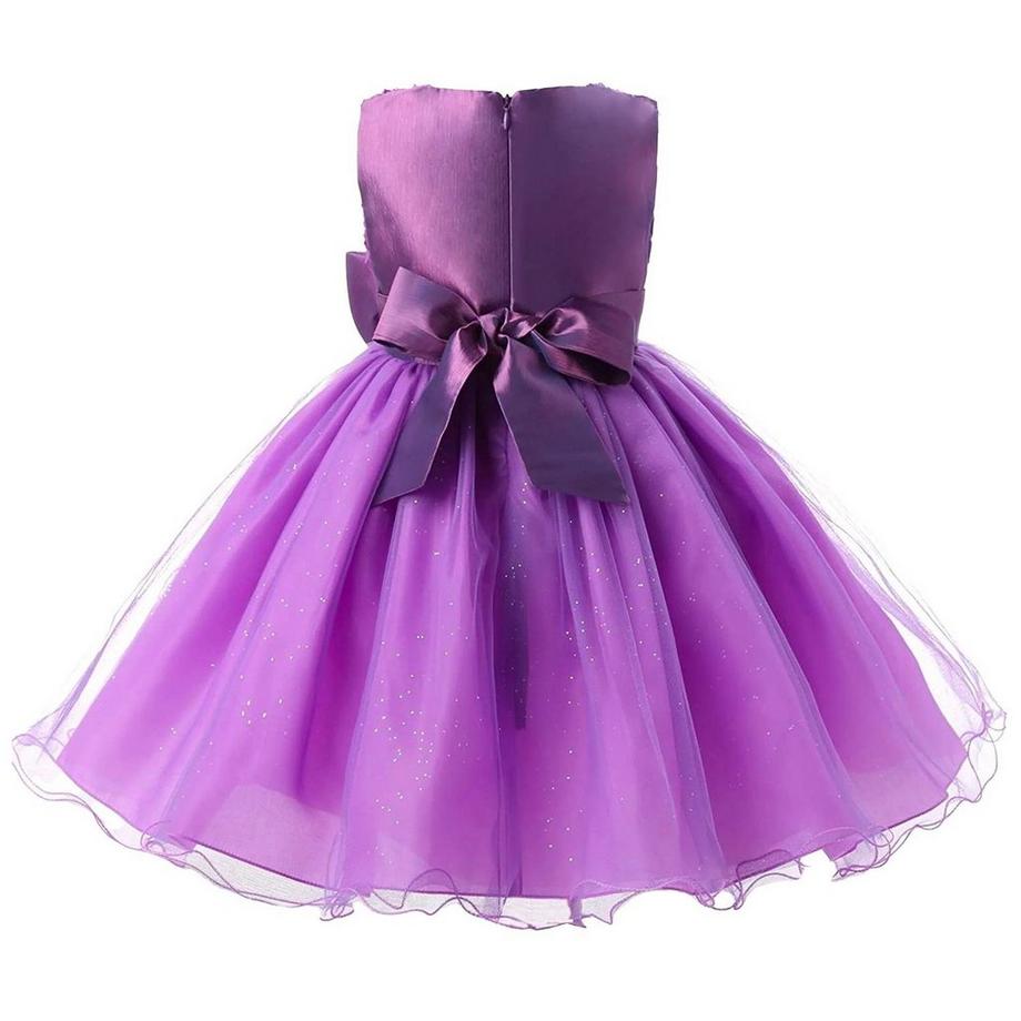 B2X  Abendkleid mit Schleife und Blumen - Violett (140) 