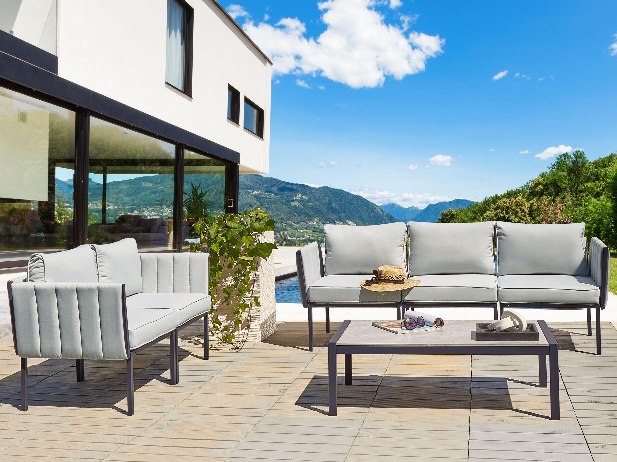 Beliani Garten Lounge aus Stahl Modern SKALA  