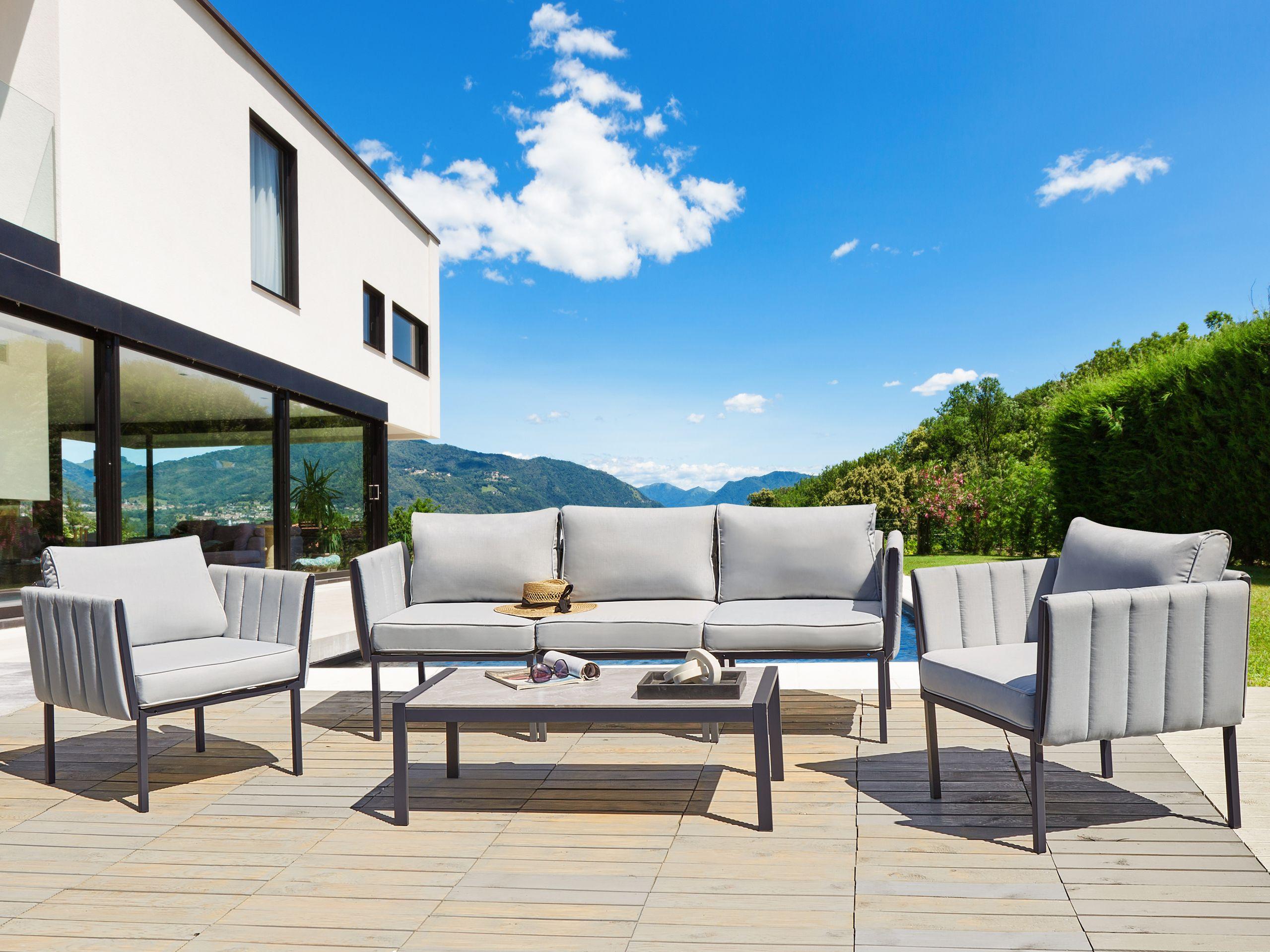 Beliani Garten Lounge aus Stahl Modern SKALA  