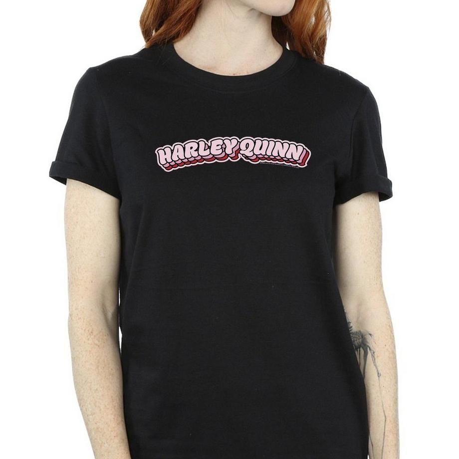 DC COMICS Harley Quinn Logo Imprimé T-Shirt  