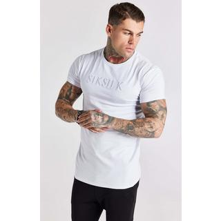 Sik Silk  T-Shirts White Embroidered Muscle Fit T-Shirt 