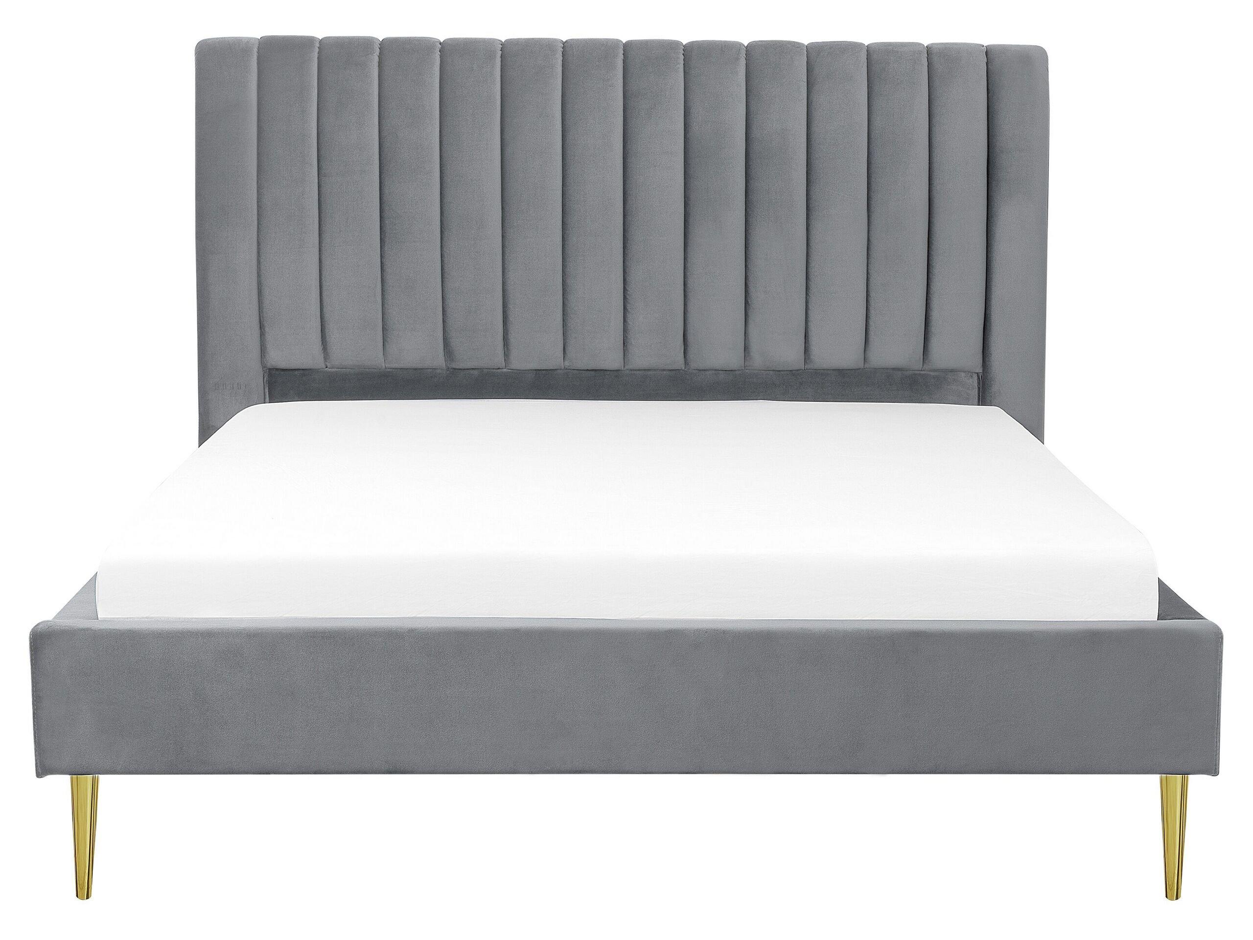 Beliani Bett mit Lattenrost aus Samtstoff Modern MARVILLE  