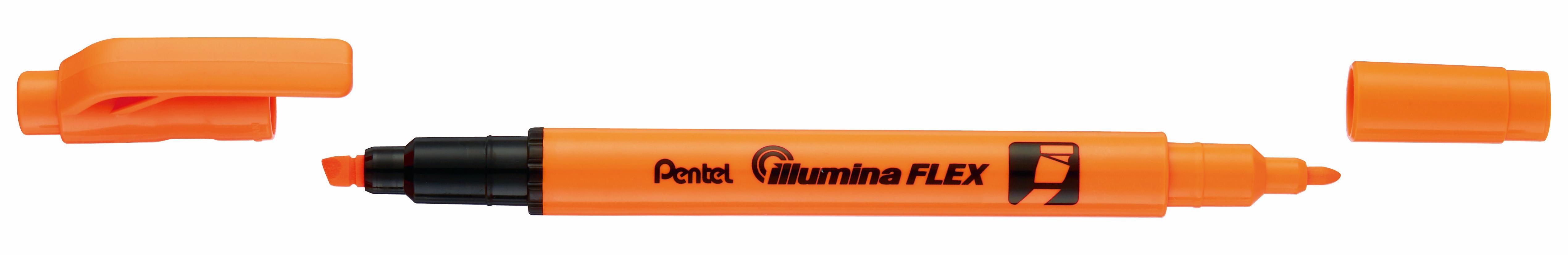 Pentel  Pentel Illumina Flex marqueur 1 pièce(s) Pointe fine/biseautée Orange 