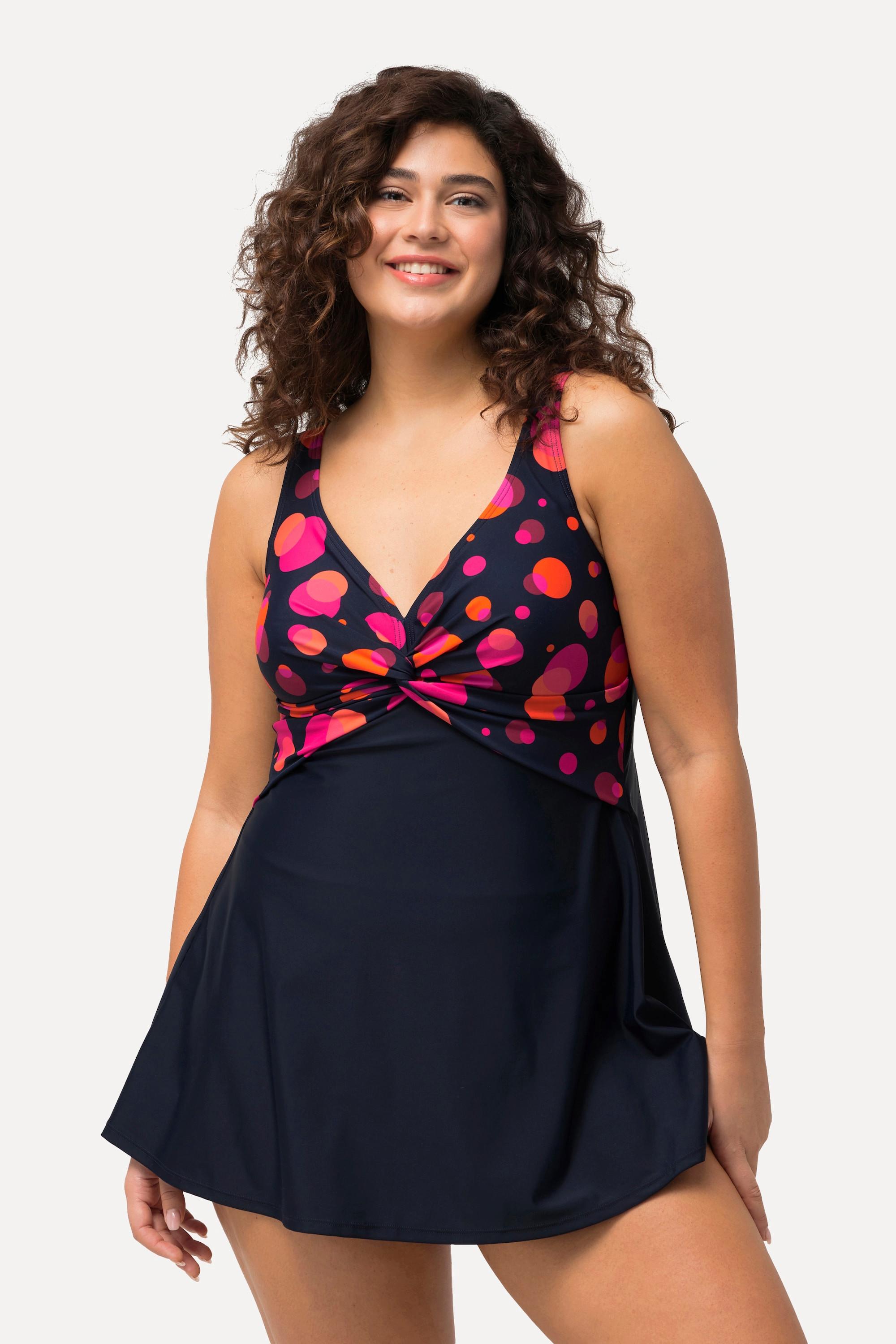 Ulla Popken Abito da bagno a pois Nodo decorativo Coppe morbide  