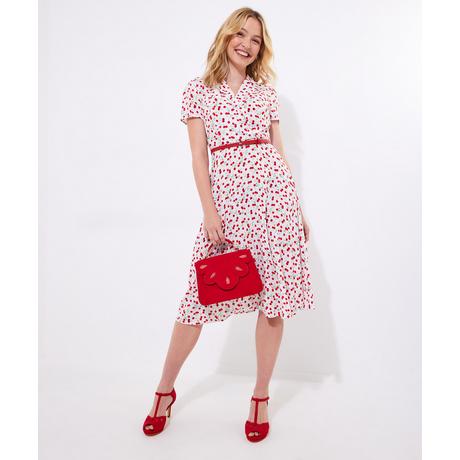 Joe Browns  PETITE Robe Midi Imprimé Cerises Taille à Nouer 