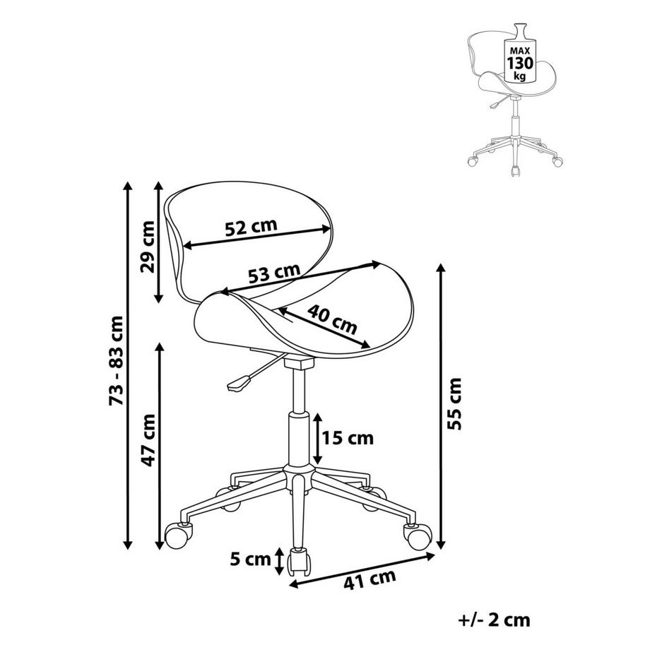 Beliani Schreibtischstuhl aus Kunstleder Retro ROTTERDAM  