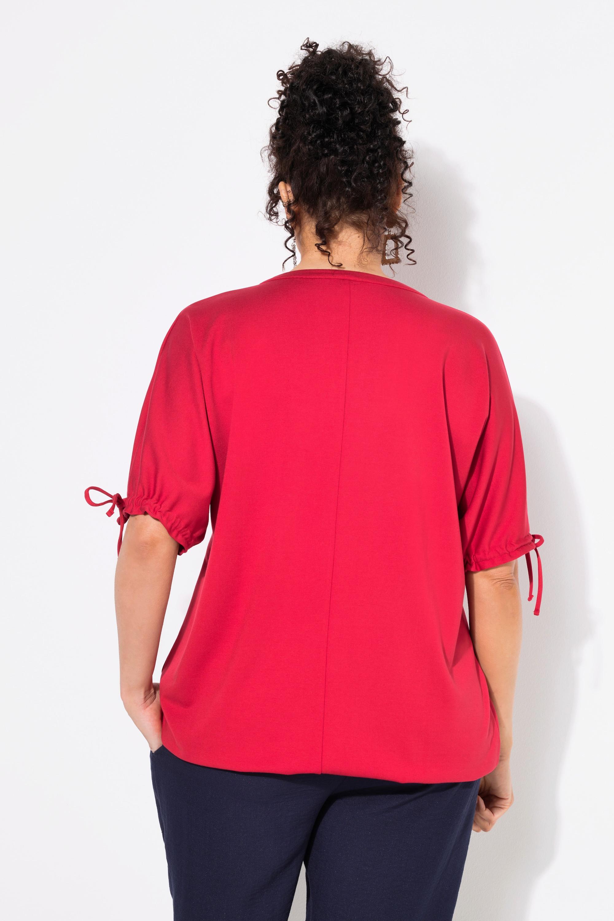 Ulla Popken Sweat-shirt oversize manches courtes col tunisien  