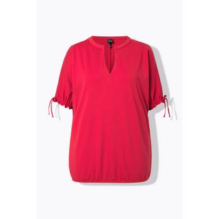 Ulla Popken Sweat-shirt oversize manches courtes col tunisien  