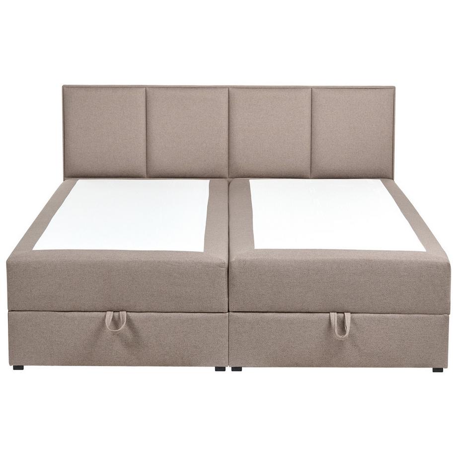 Beliani Lit boxspring avec rangement en Tissu  BARONET  