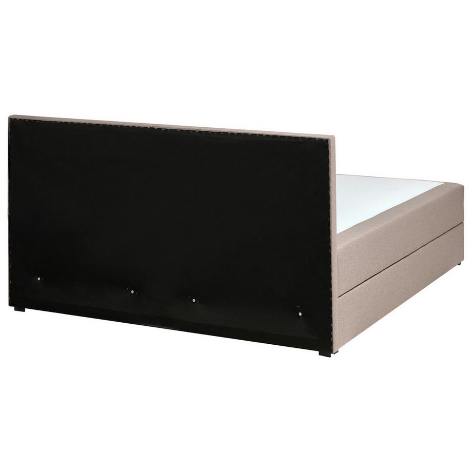 Beliani Lit boxspring avec rangement en Tissu  BARONET  