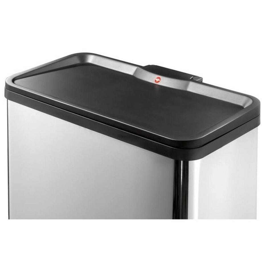Hailo Collecteur de déchets à pédale Öko, duo Plus L, capacité 9 + 17 l, inox.  