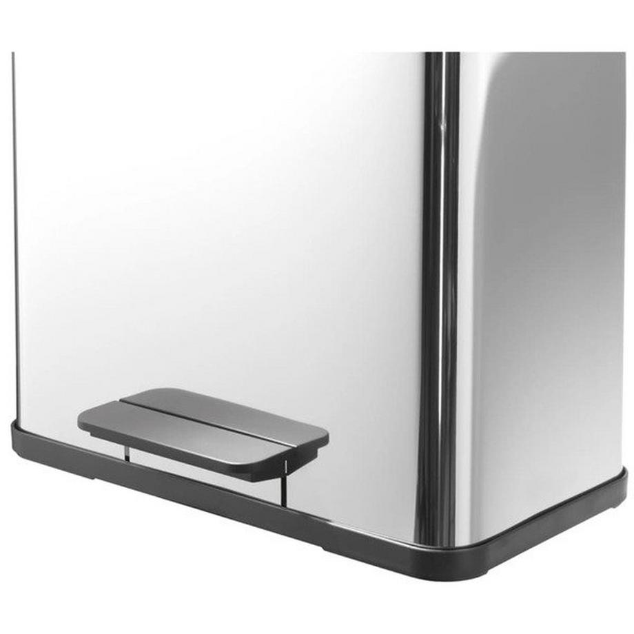 Hailo Collecteur de déchets à pédale Öko, duo Plus L, capacité 9 + 17 l, inox.  