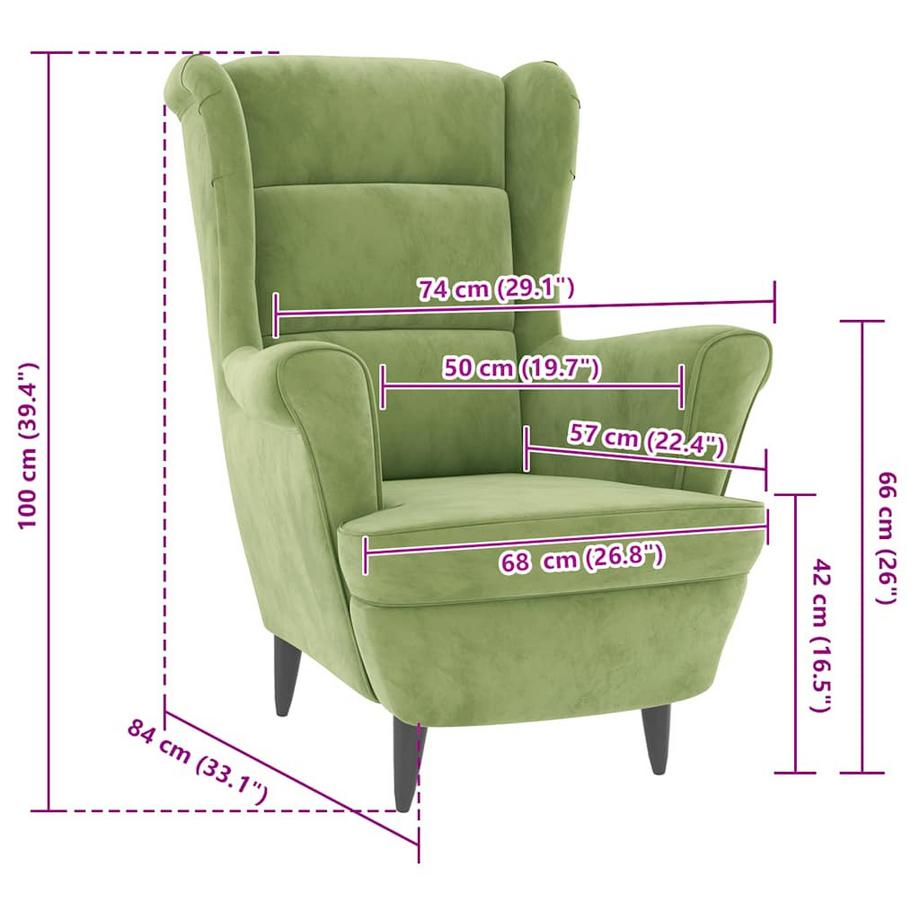VidaXL Fauteuil velours  