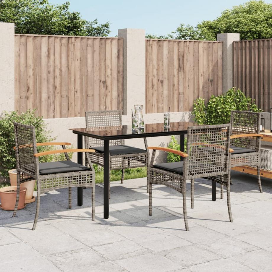 VidaXL Ensemble de salle à manger de jardin rotin synthétique  