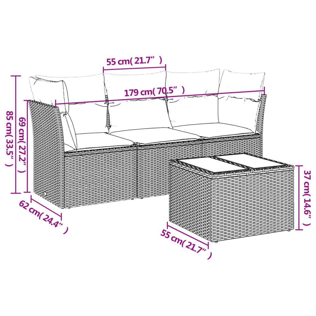 VidaXL Ensemble de canapés de jardin rotin synthétique  