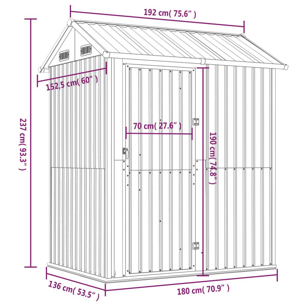 VidaXL Abri de jardin acier  