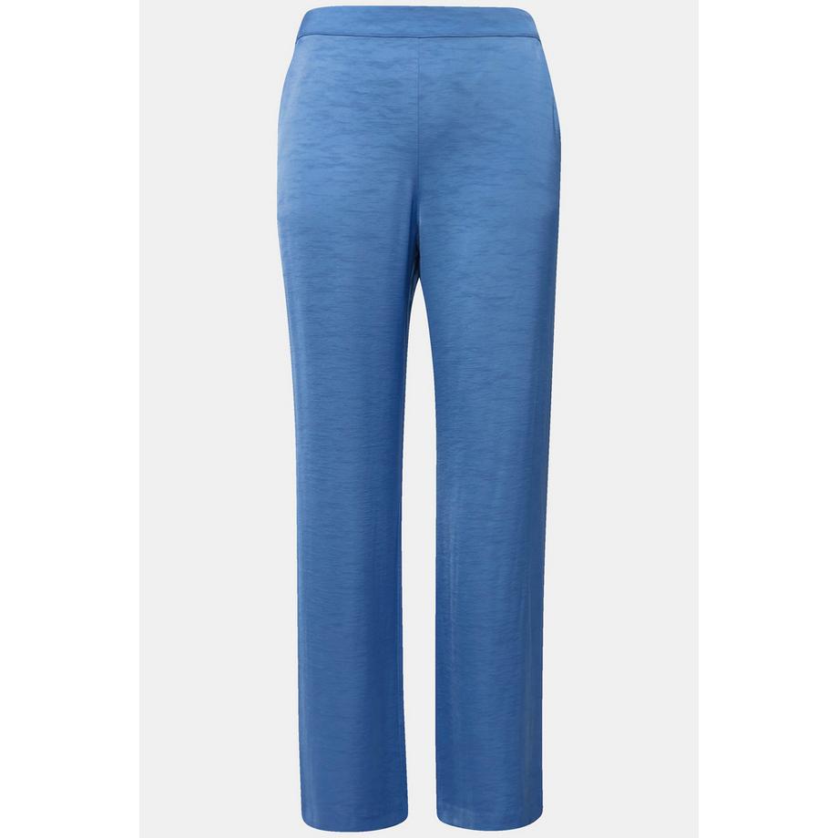 Ulla Popken Pantalon de Tailleur Structure Jambe Large Taille Partiellement Élastique  